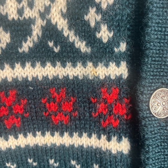 Vintage 90s Dale of Norway Reindeer 100% wool button up cardigan size large - Picture 4 of 9